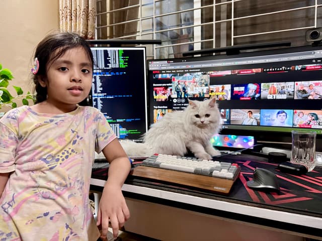 Posing with Snowball